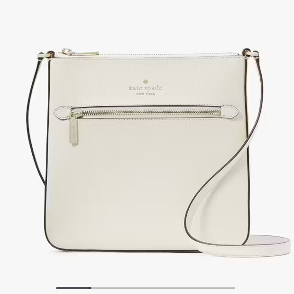 Kate Spade White Crossbody Bag with Structured Design
